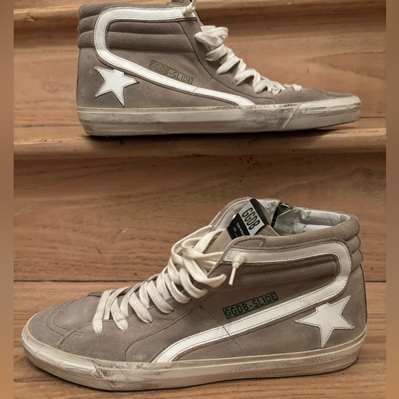 Price ⬇️: Authentic Golden Goose Hi-Top Slides - Tan Suede - Men’s 11US/44EU - Picture 1 of 14